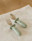 Micasso & Co Ensemble de cuillère et fourchette en silicone et métal Alimentation Micasso & Co Vert tendre