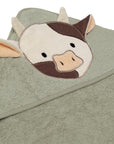 Perlimpinpin Serviette à capuchon pour bébé Bain Perlimpinpin Vache