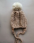 Les petits Tousi Tuque en laine à pompon LÉON 6-18 mois Les petits tousi Beige - Amande