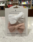 Ananas Co Boucles en mousseline sur pince crocodile Accessoires de cheveux Ananas Co Blanc et Rose