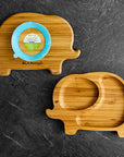 Ola Bamboo Assiette en bambou avec base à suction Alimentation Ola Bamboo Éléphant