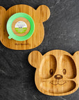 Ola Bamboo Assiette en bambou avec base à suction Alimentation Ola Bamboo Ourson