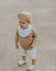 Zak & Zoé Bavoir drapé Vêtements Zak & Zoé Ligné Beige & blanc