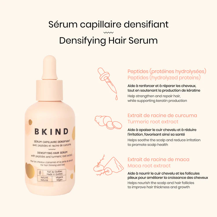 BKIND Sérum capillaire densifiant avec peptides et racine de maca Soins corporels BKIND