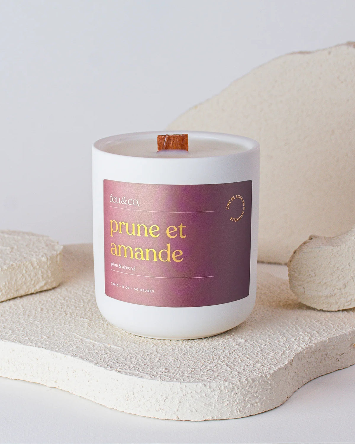 Feu&amp;Co Chandelle de soya Maison Feu&amp;Co Prune et amande