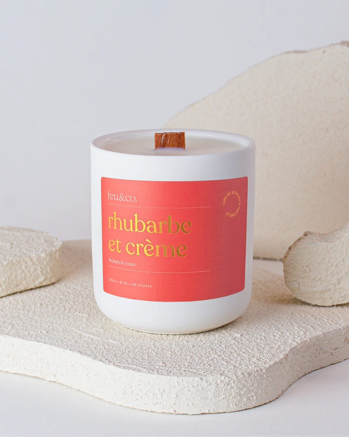 Feu&amp;Co Chandelle de soya Maison Feu&amp;Co Rhubarbe et crème