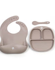 Bulle ensemble 3 morceaux pour petit glouton Alimentation Bulle bijouterie Taupe