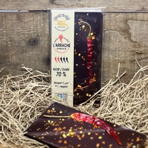 Chocomotive Tablette de chocolat garnie - Saveurs variées Divers Chocomotive Noir 70% - Piment chili