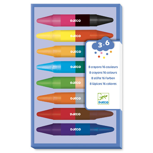 Djeco 8 crayons double côtés Jouets Djeco   