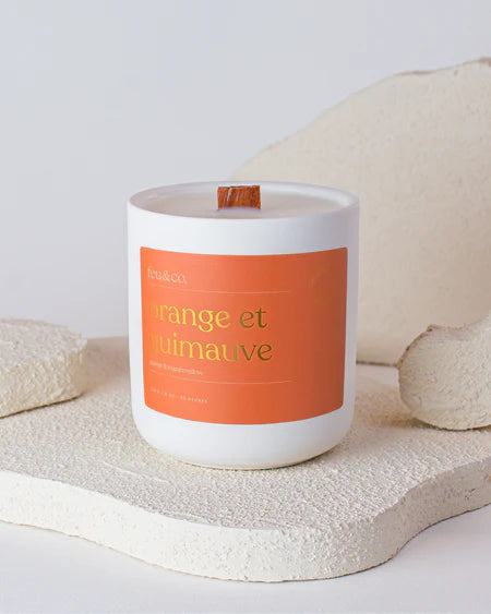 Feu&Co Chandelle de soya Maison Feu&Co Orange & guimauve
