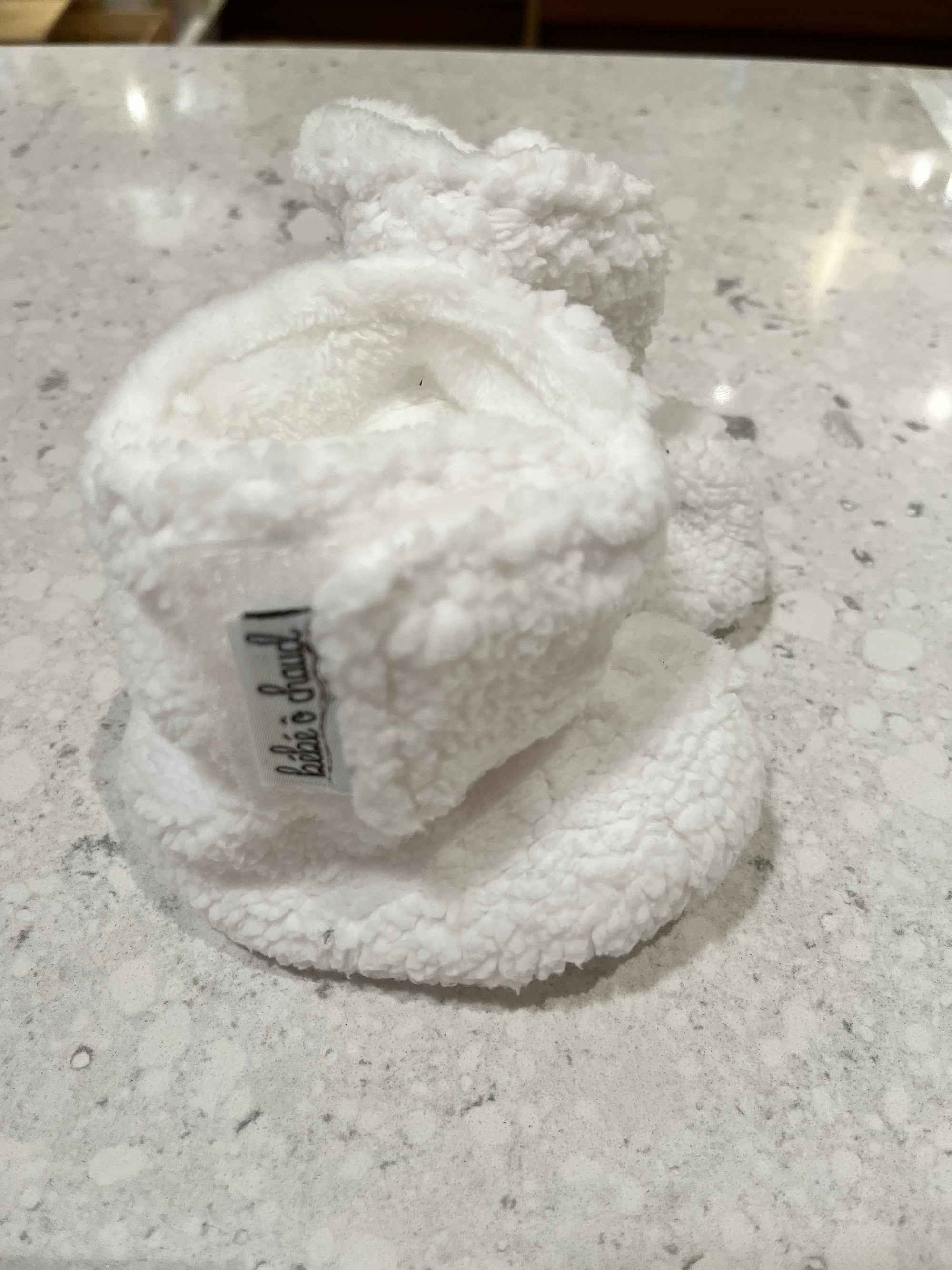 Bébé Ô Chaud Pantoufles 0-3 mois Vêtements Bébé Ô Chaud Sherpa blanc