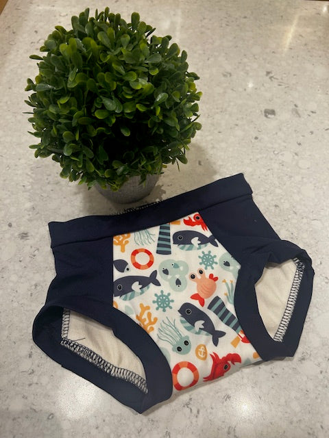 Joka Bébé Culotte de propreté de nuit Couches lavables Joka Bébé Petit Sous la mer