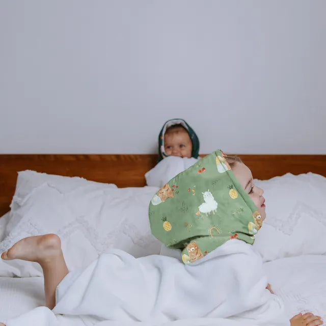 Naélie Poncho de bain Bain Naélie - Doux comme une maman Ours & Lama