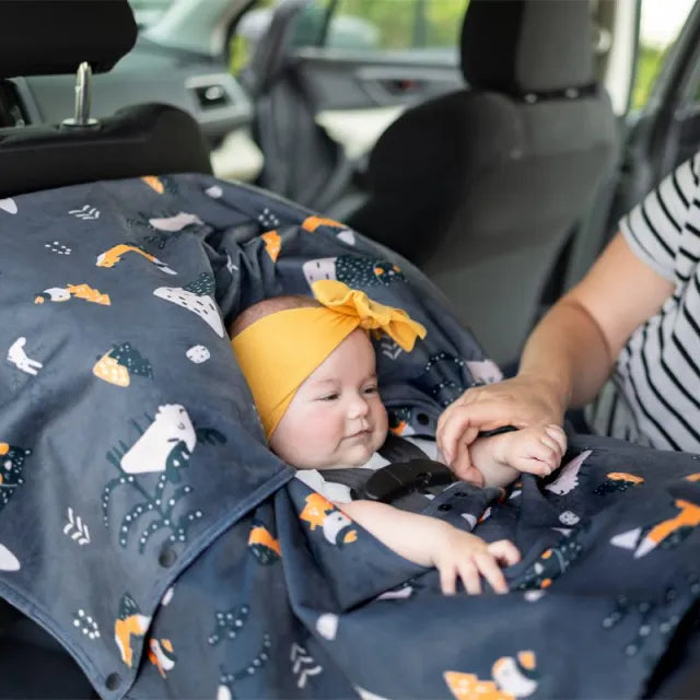 Naélie Poncho pour siège d&#39;auto Accessoires Naélie - Doux comme une maman Forêt scandinave