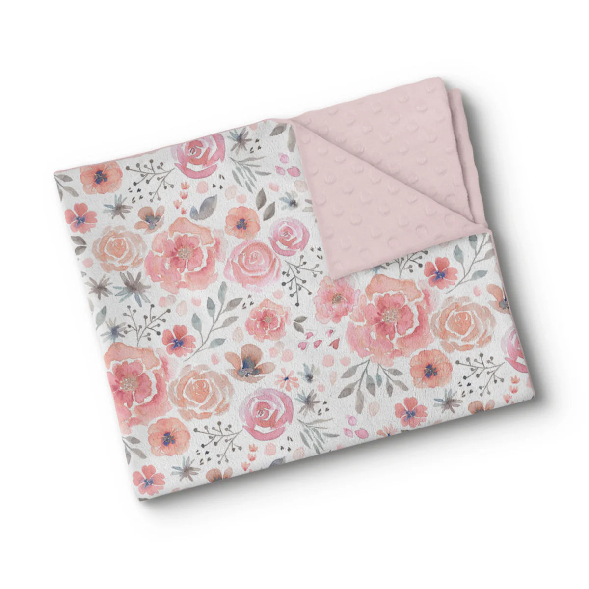 OleOops Couverture de minky pour bébé 30x40 Dodo OleOops Fleurs pastel  