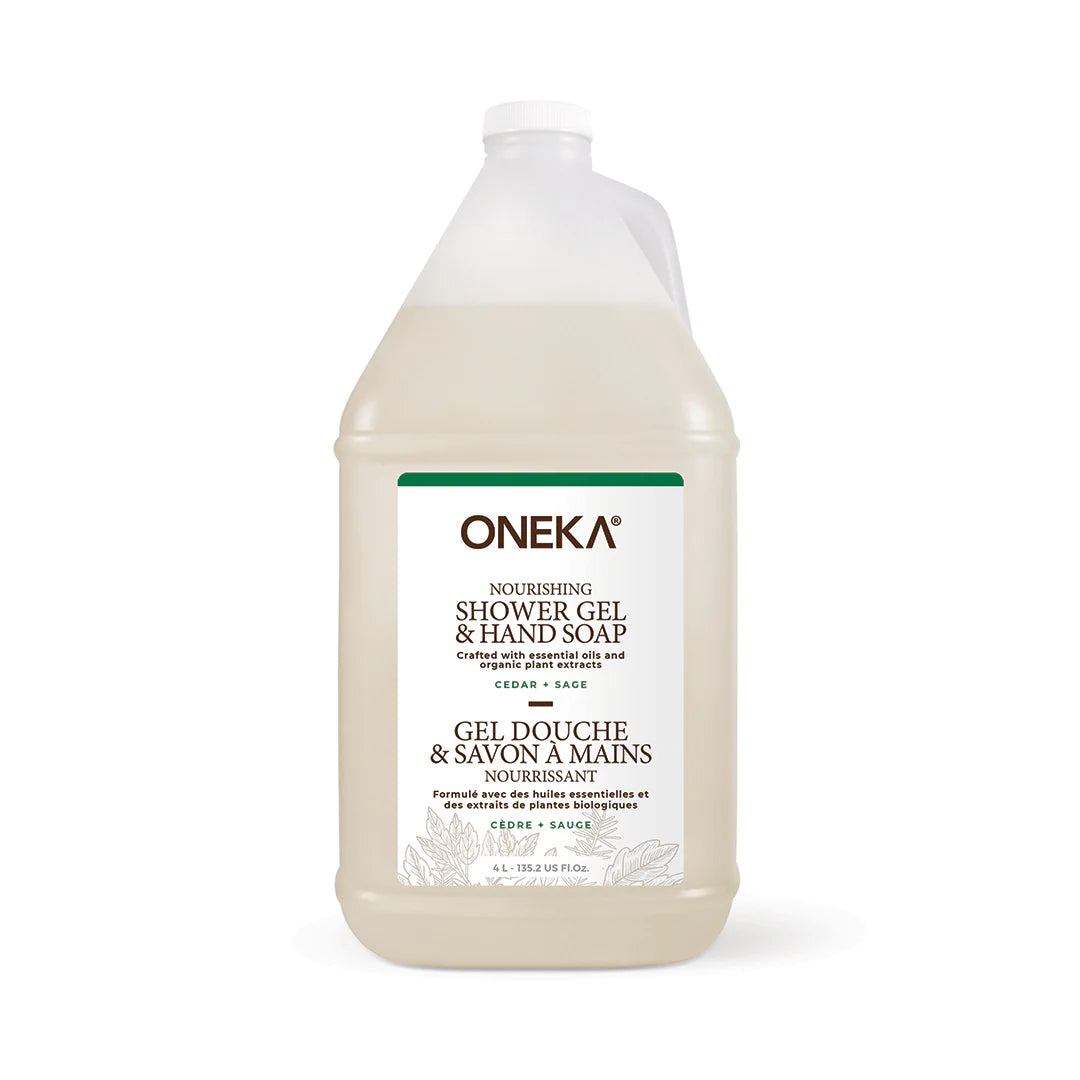 Oneka Gel de douche Soins corporels Oneka 4 litres Cèdre et sauge 