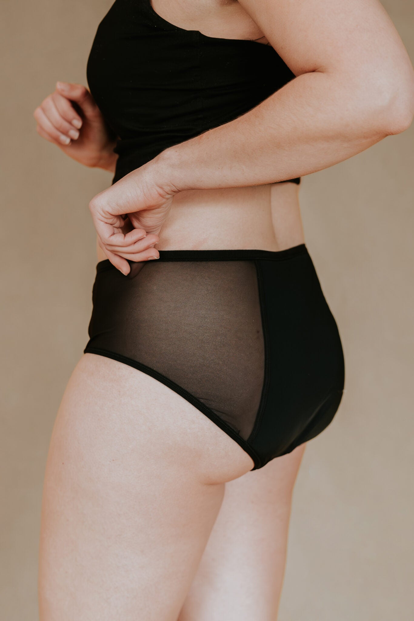 Ora Protections - Culotte menstruelle taille haute avec mesh Vêtements Ora protections Petit  