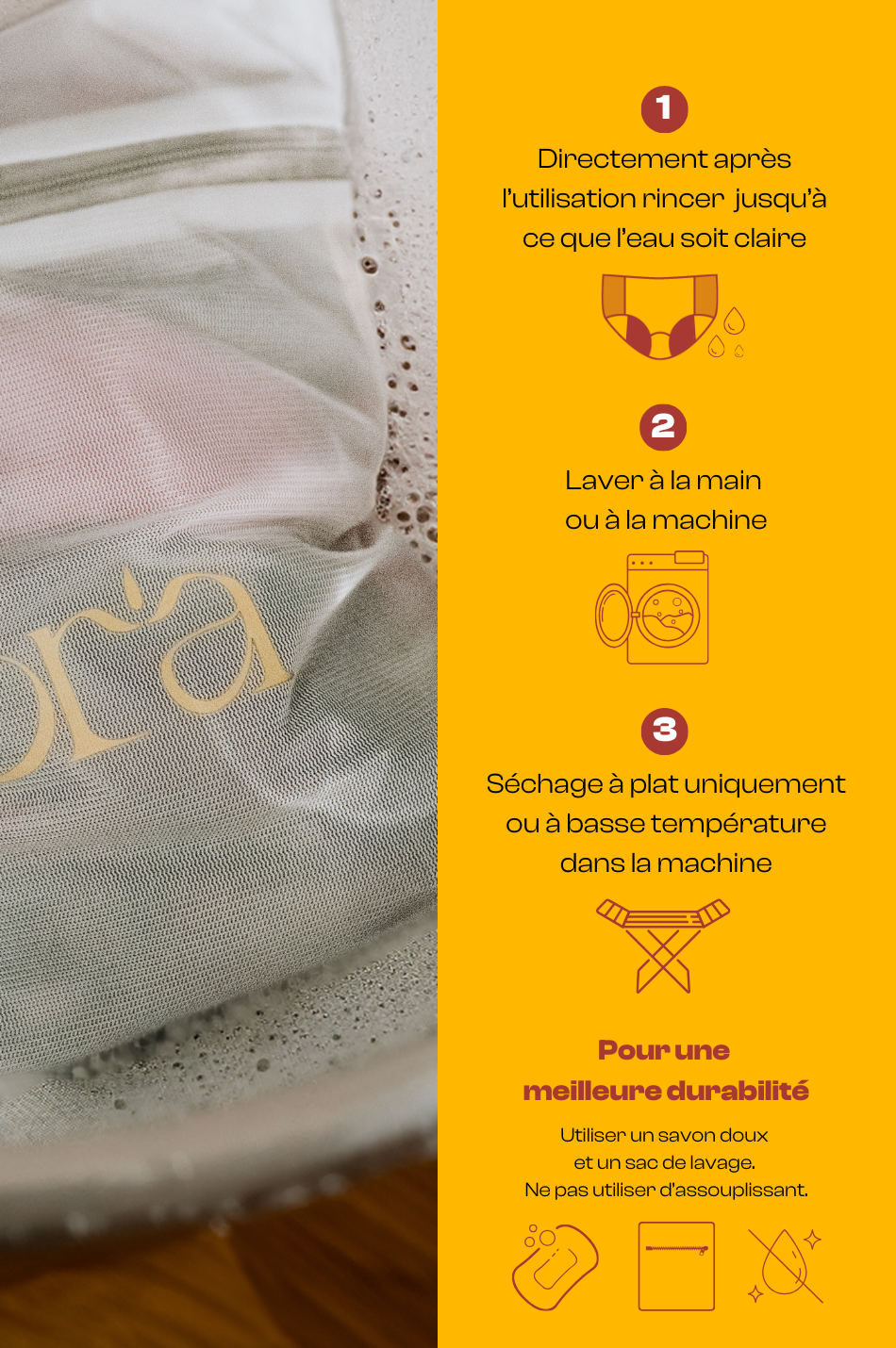 Ora protections- Culotte menstruelle pour ados coton biologique Vêtements Ora protections   