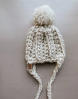 Les petits Tousi Tuque en laine à pompon LÉON 6-18 mois  Les petits tousi Blanc - Coton  