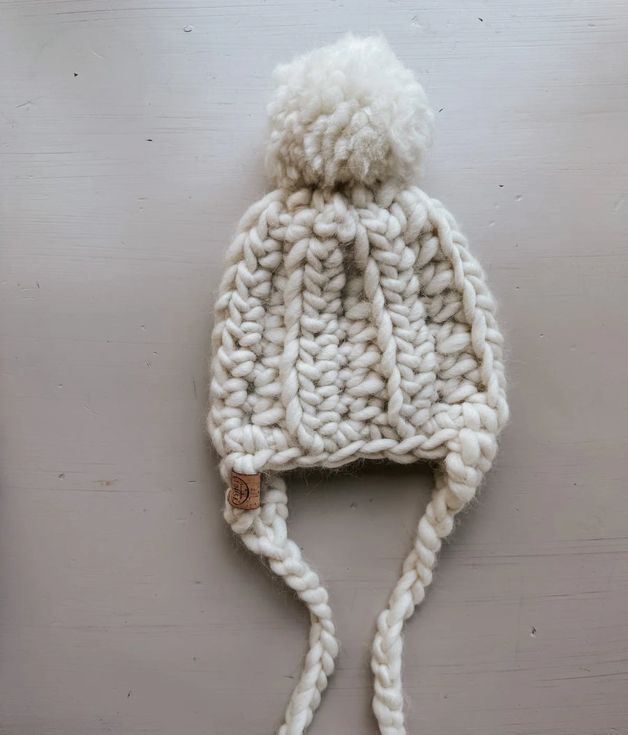 Les petits Tousi Tuque en laine à pompon LÉON 6-18 mois  Les petits tousi Blanc - Coton  