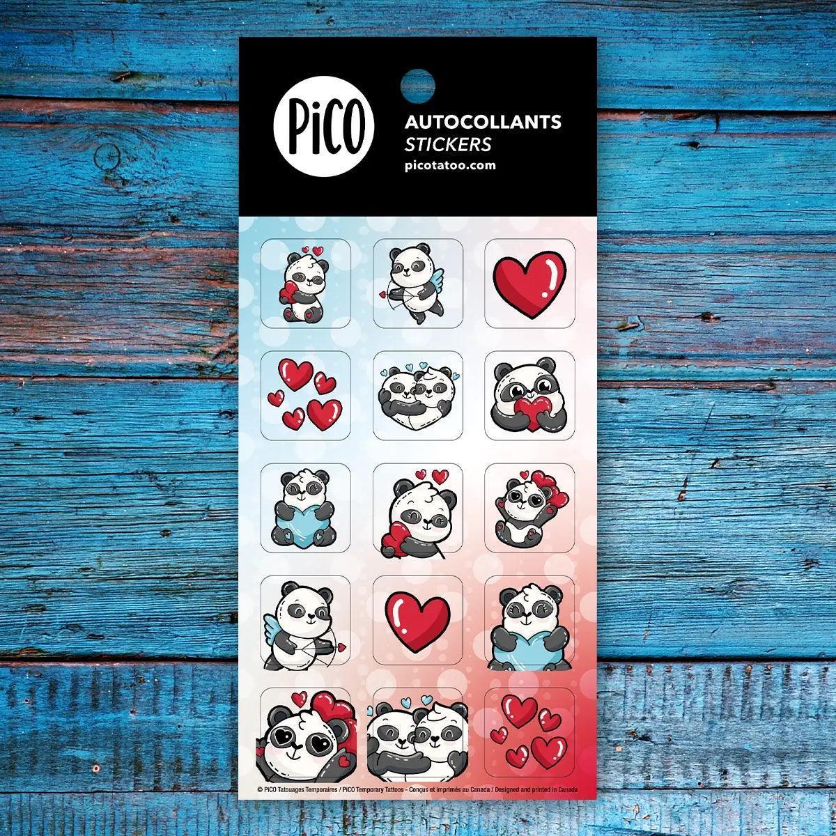 Pico Autocollant - Édition spéciale Saint-Valentin Pico Tatouages Temporaires Pandamoureux