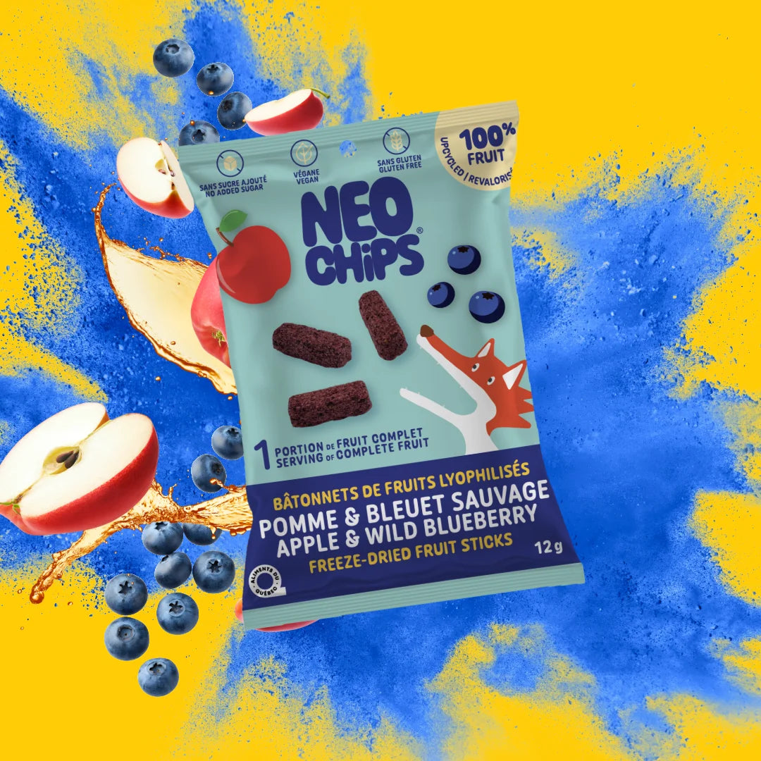 Néo Chips  Bâtonnets de pommes &amp; bleuets