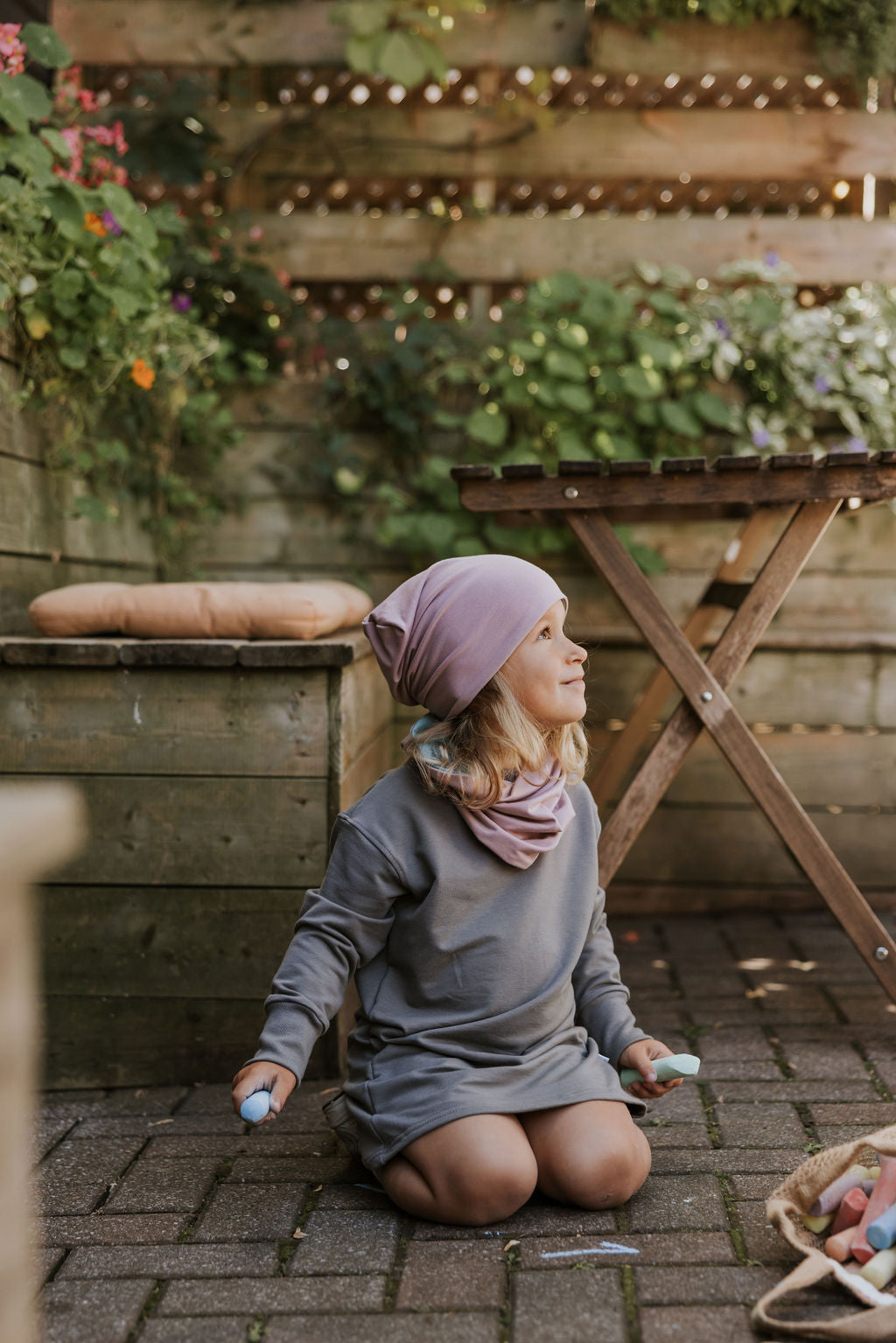 Zak & Zoé Cache-cou réversible Zak & Zoé Rose-Gris