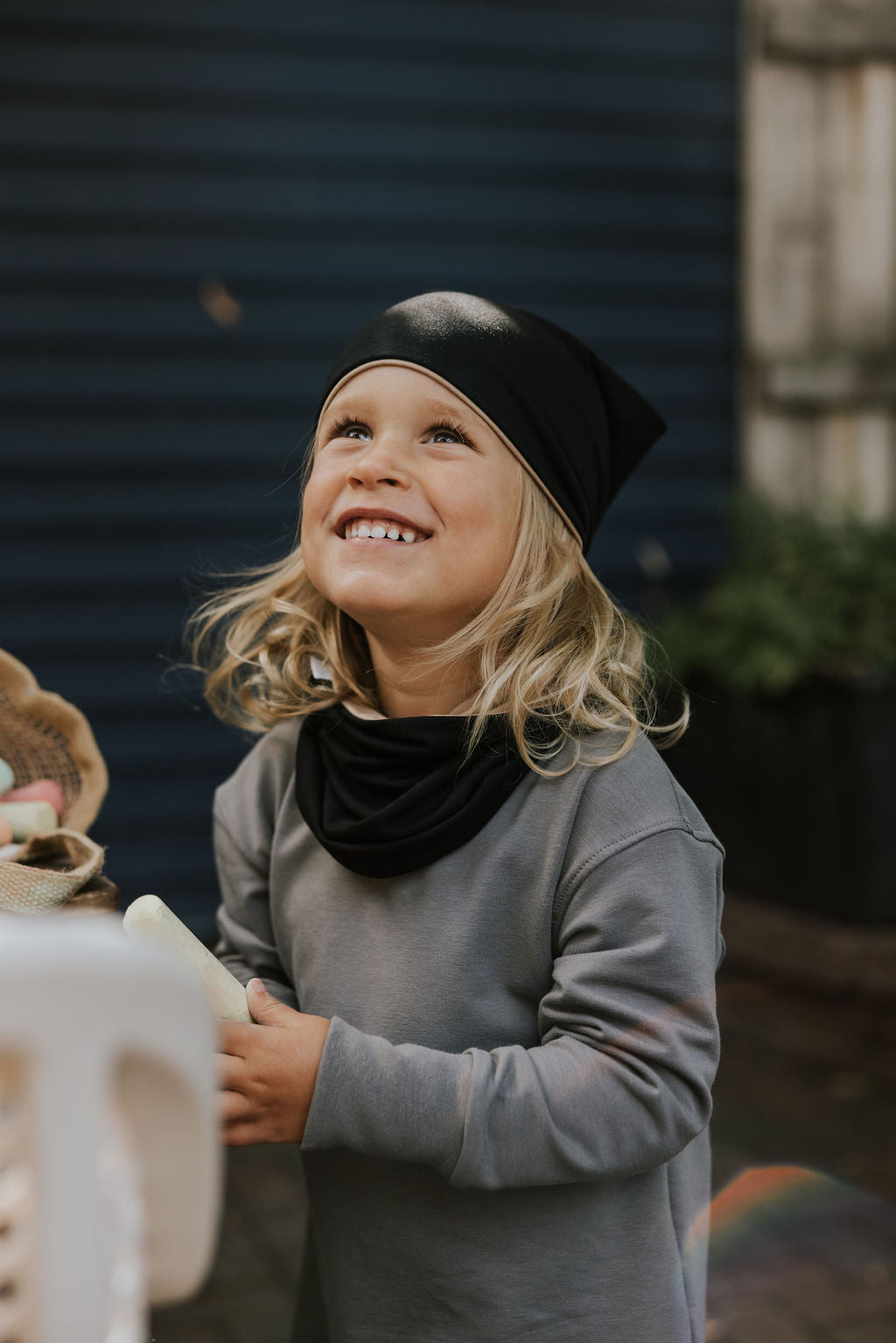 Zak & Zoé Tuque réversible Zak & Zoé Noir-Beige 6-24 mois