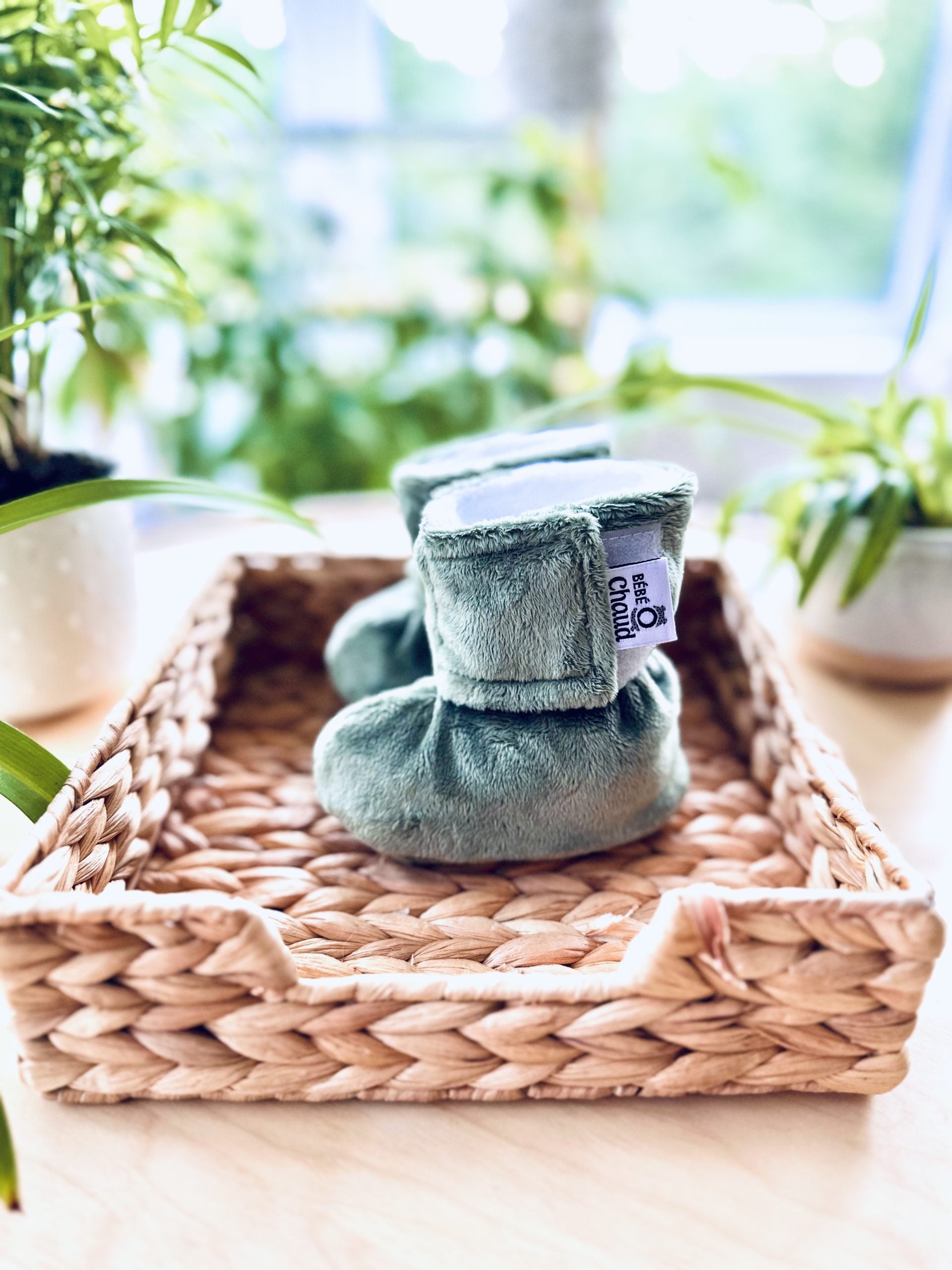 Bébé Ô Chaud Pantoufles 0-3 mois Vêtements Bébé Ô Chaud Sauge