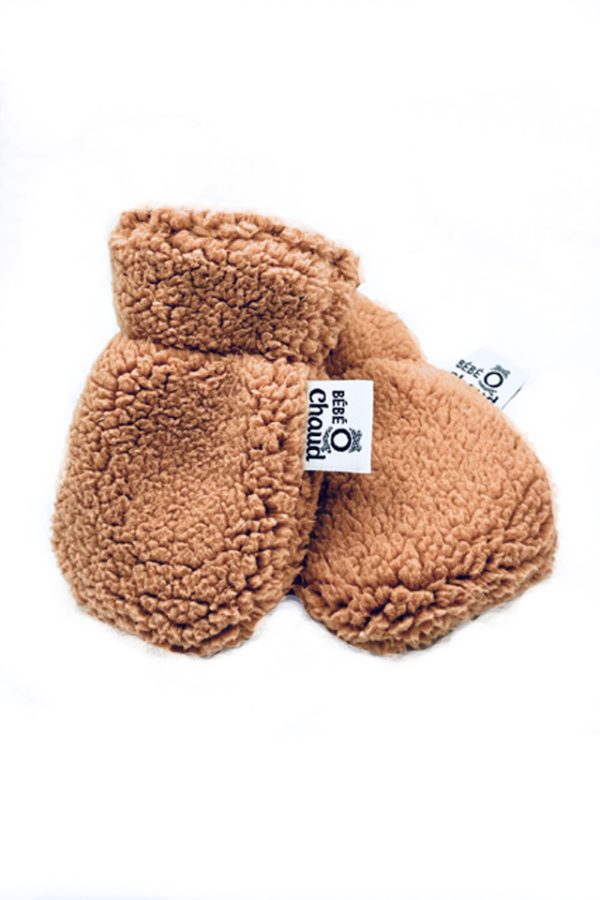 Bébé Ô Chaud Mitaines sans pouce en sherpa Vêtements Bébé Ô Chaud Caramel 0-6 mois
