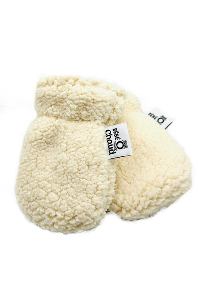 Bébé Ô Chaud Mitaines sans pouce en sherpa Vêtements Bébé Ô Chaud Crème 0-6 mois