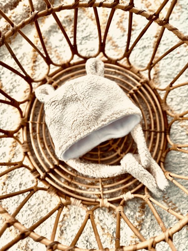 Bébé Ô Chaud Tuque oreille d'ours en sherpa Vêtements Bébé Ô Chaud Crème 0-3 mois