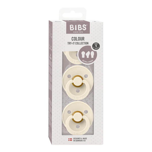 Bibs Ensemble de 3 suces à tétines différentes 0-6 mois Bibs Ivory