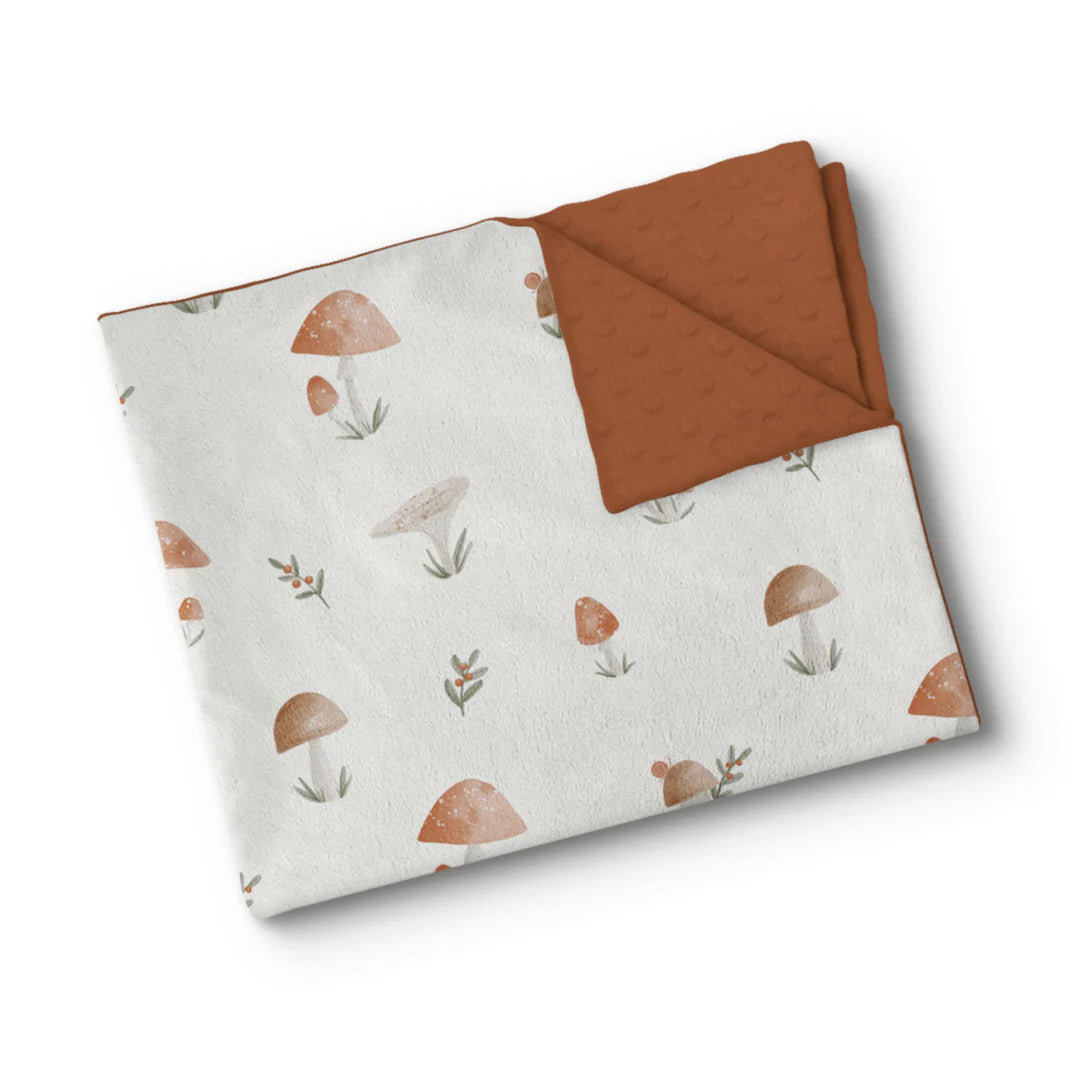 OleOops Couverture de minky pour bébé 30x40 Dodo OleOops Champignons forestiers  