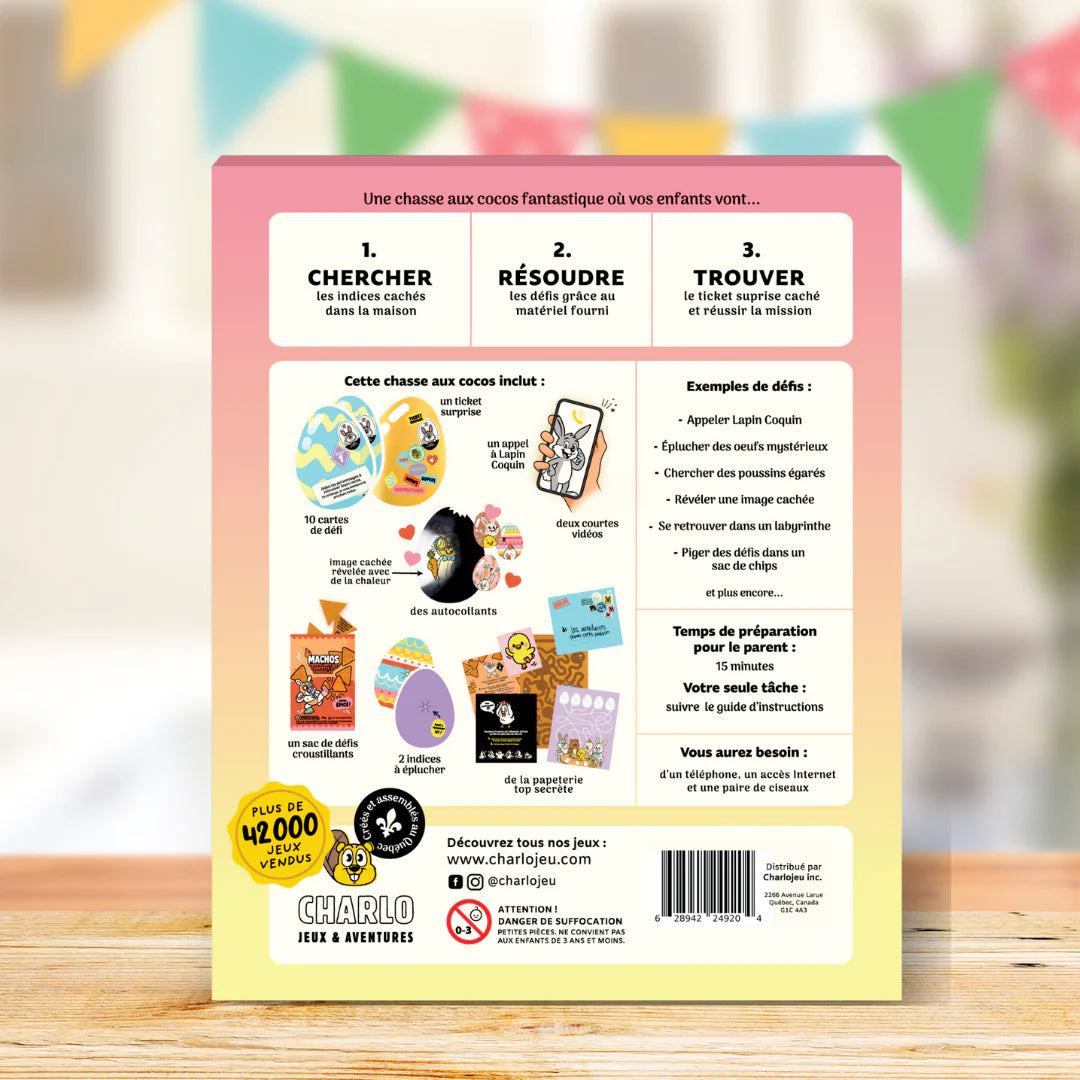 Charlojeu Ensemble Chasse aux cocos de Pâques Jouets Charlojeu