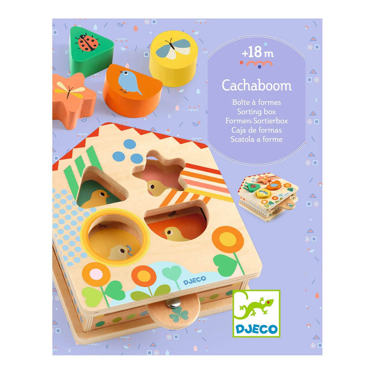 Djeco Cachaboom - Boîte à Formes en Bois 18 mois+ Jouets Djeco