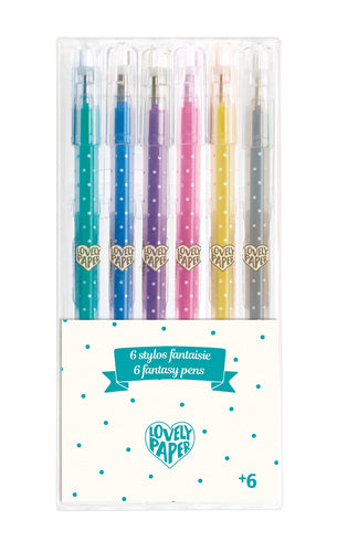 Djeco 6 Stylos paillettes Jouets Djeco