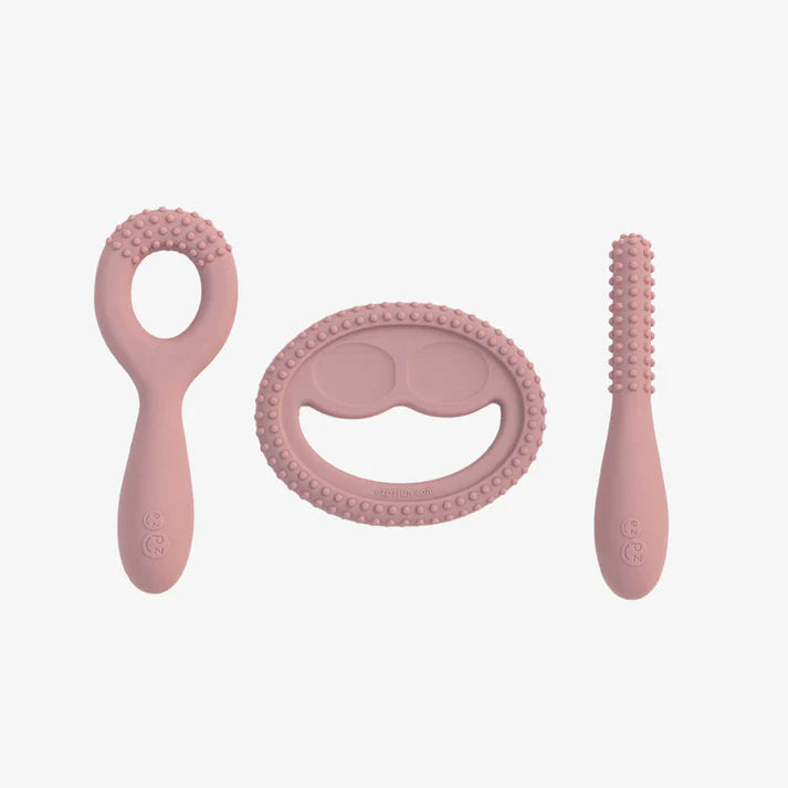 EZ PZ Jouets de dentition en trio Accessoires EZ PZ Rose nordique  