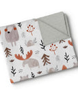 OleOops Couverture de minky pour bébé 30x40 Dodo OleOops Forêt aquarelle  