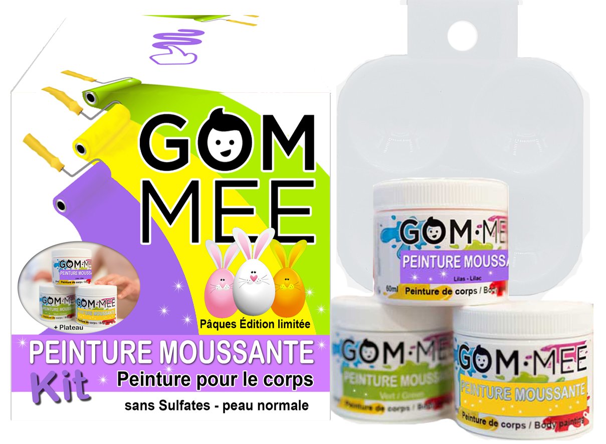 GOM-MEE Boite cadeau Peinture nettoyante moussante Soins corporels Gom-Mee Pâques