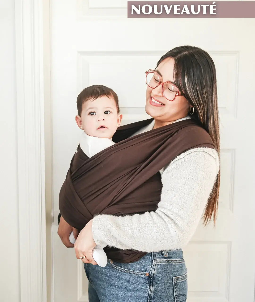 Gustine Écharpe extensible de portage en coton Portage Gustine baby carrier Brownie