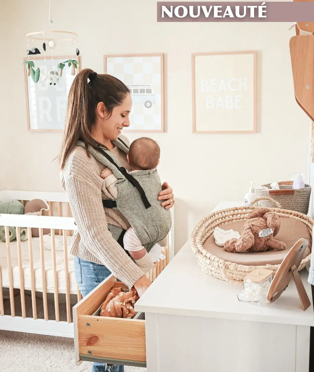 Gustine Porte-bébé Préformé Évolutif 8 à 45 lbs en Lin