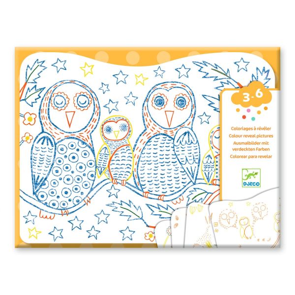 Djeco Coloriage a révéler 3-6 ans Jouets Djeco Familles des Sous-Bois