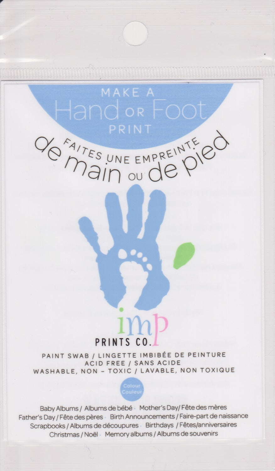 Imp Prints Co Empreinte de pied ou de main à personaliser Divers Imp Print Co Bleu