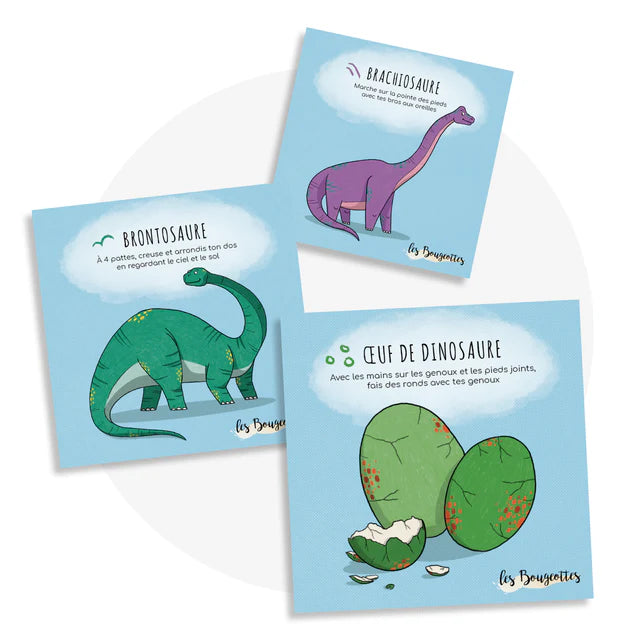 Les Bougeottes Cartes d'apprentissage - Dinosaures Les Bougeottes