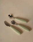 Micasso & Co Ensemble de cuillère, fourchette et couteau en silicone et métal Alimentation Micasso & Co Vert tendre