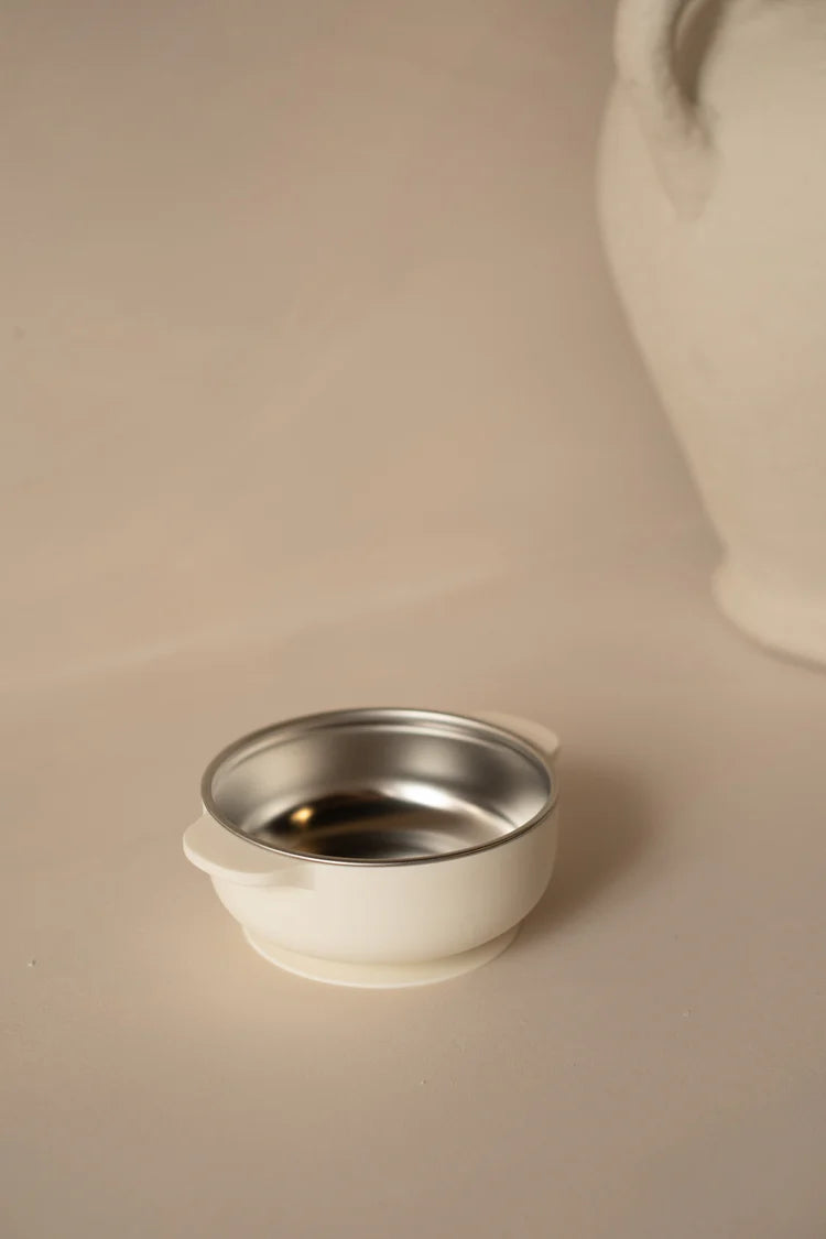 Micasso & Co Bol à ventouse en acier inoxydable et silicone alimentaire Alimentation Micasso & Co Blanc crème