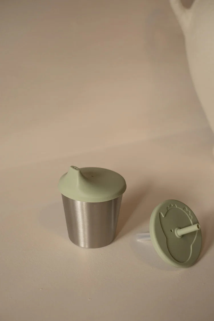 Micasso &amp; Co Gobelet à paille et à bec en acier inoxydable 2 en 1 Alimentation Micasso &amp; Co Vert tendre
