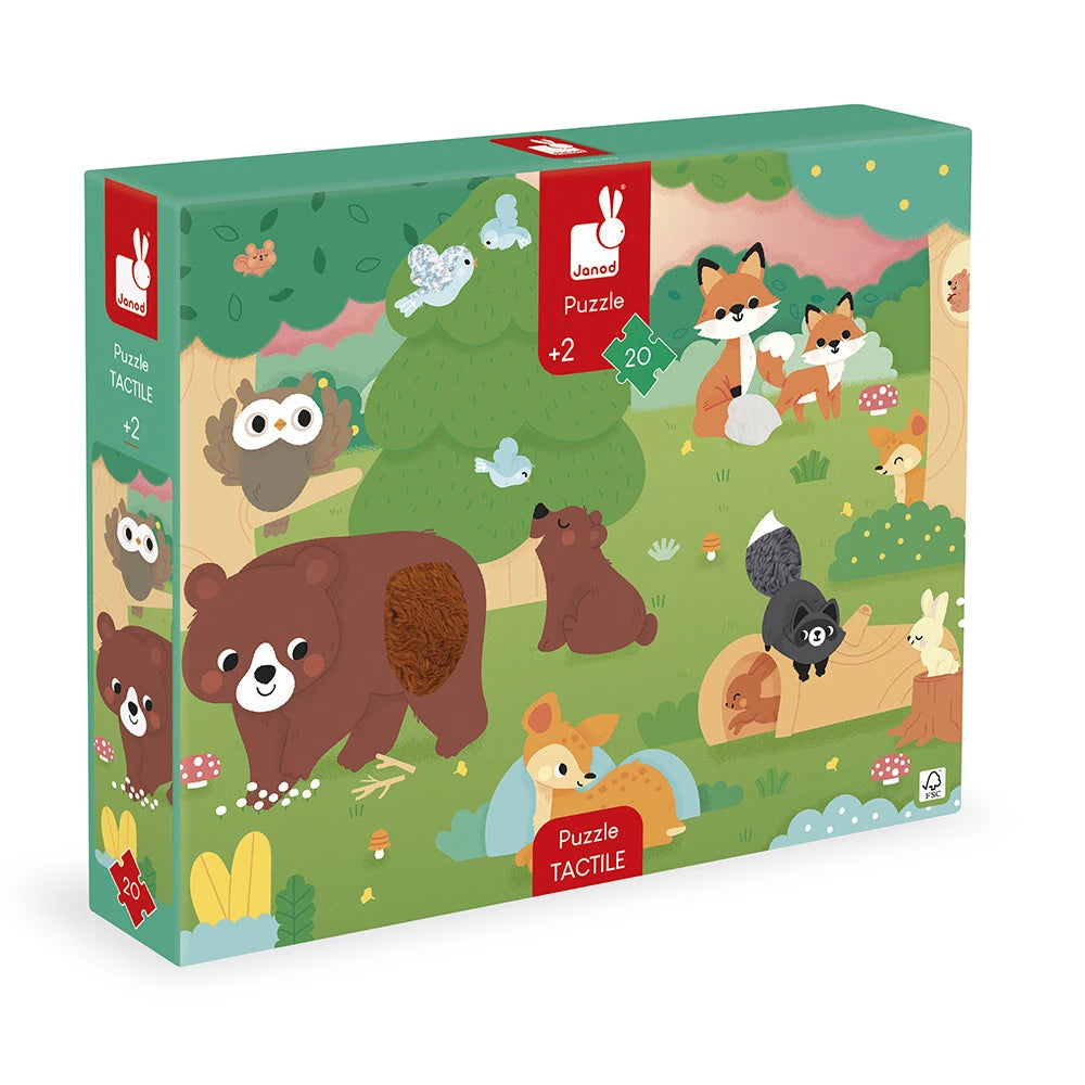 Janod Casse-tête tactile géant La forêt 20 pièces Jouets Janod