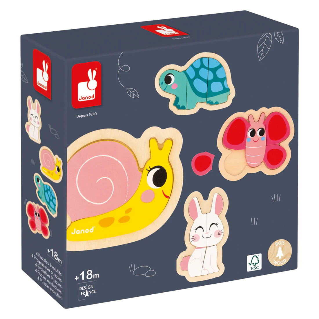 Janod Casse-tête en bois évolutifs Jardin Jouets Janod